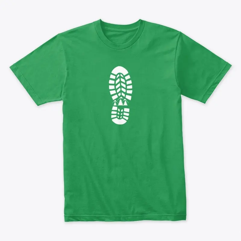 Hiking with boot and trees design 